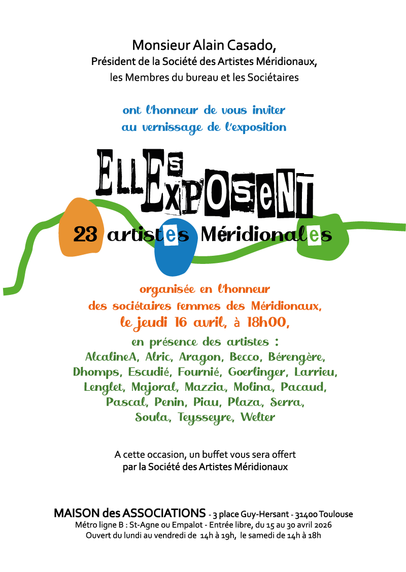 affiche exposition Elles s'exposent Les Méridionaux avril 2026 à Toulouse