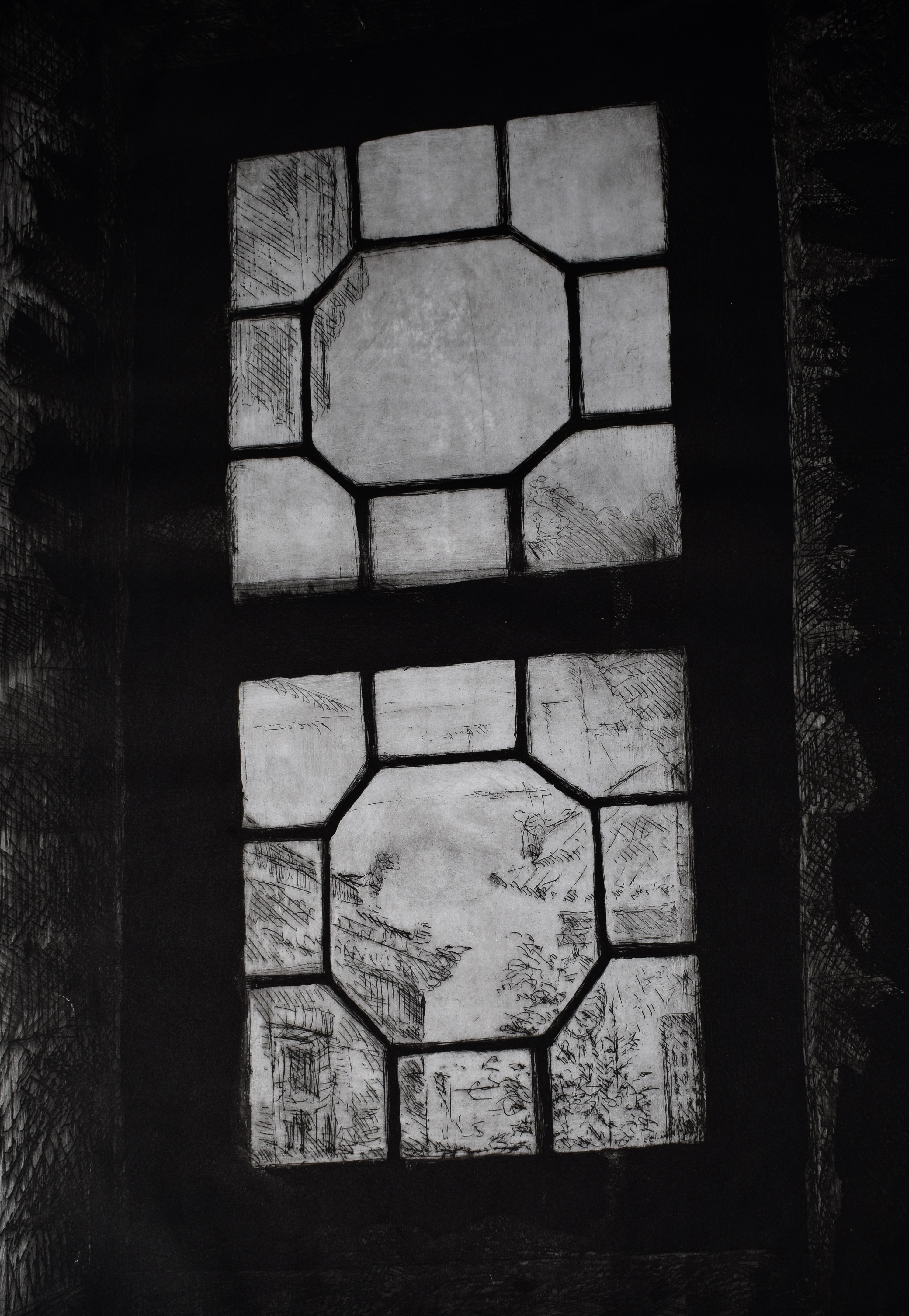 Fenêtre sur cour, gravure réalisée par Jean-Louis Rouget